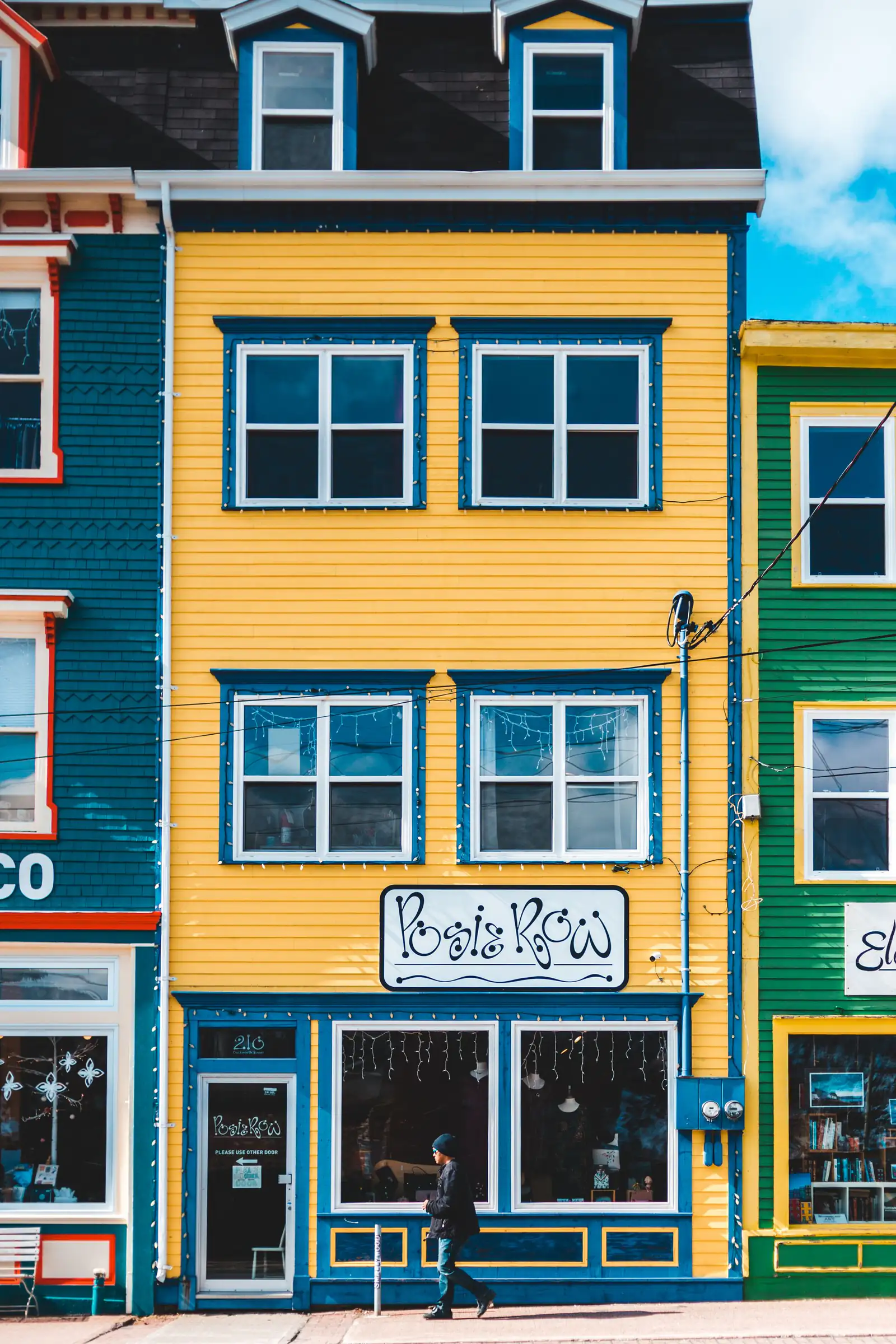 Brightly painted row houses in St. John’s, Newfoundland